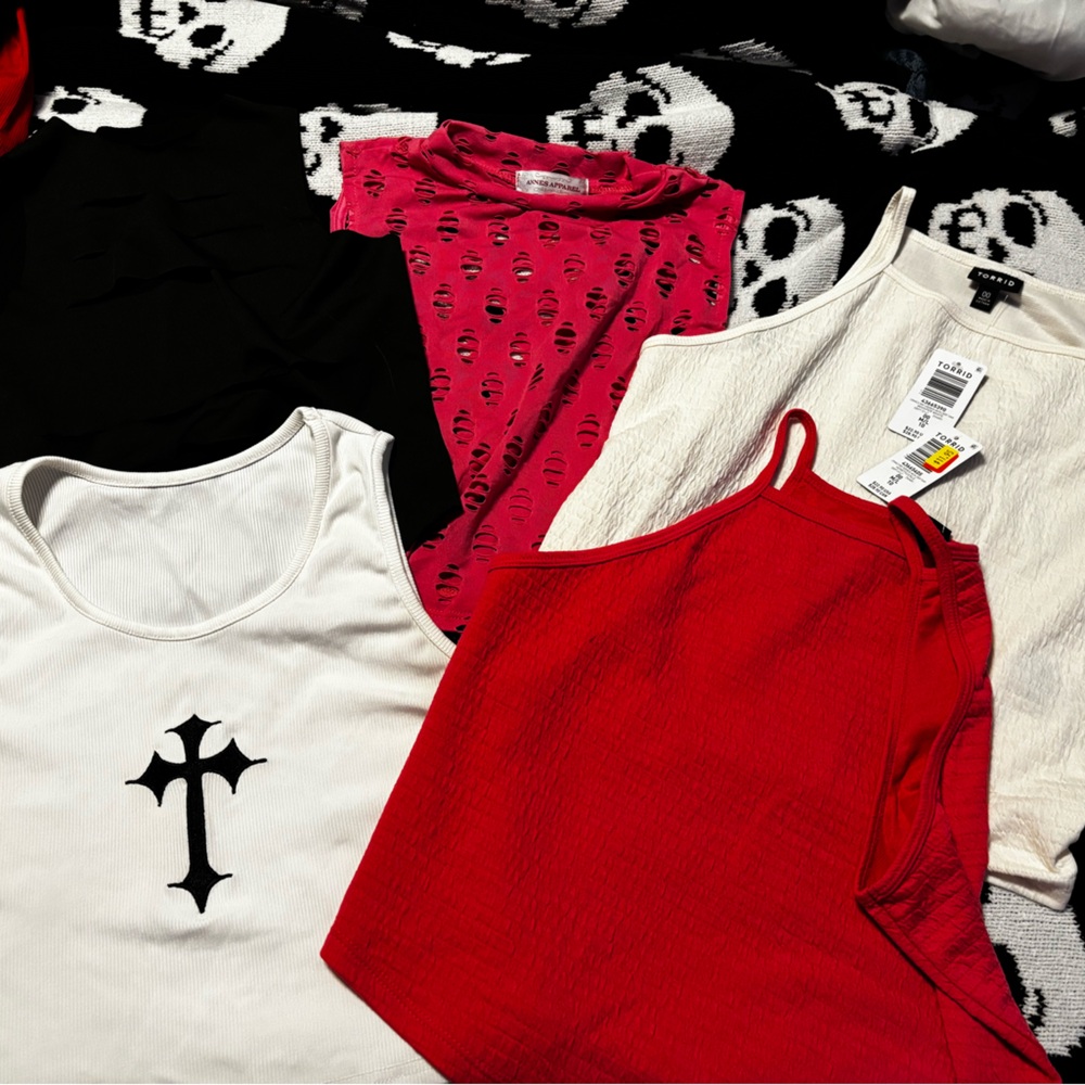 Torrid Red and White Crop Tops Collection